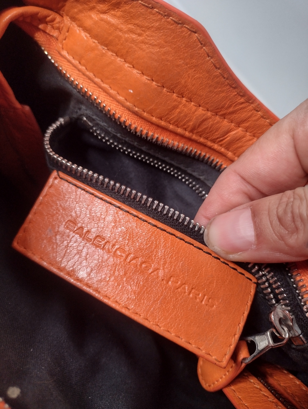 Balenciaga Mini Le City Top Handle Bag  Leather Orange Purse Crossbody - Picture 13 of 14